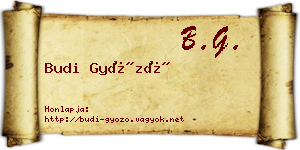 Budi Győző névjegykártya